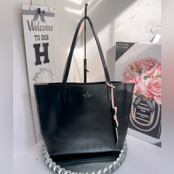 Kate Spade Lawton Way black Leather Tote Bag - Picture 1 of 14